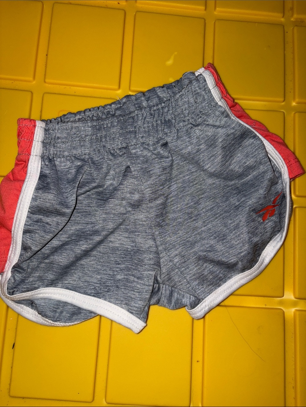 Reebok Gray Shorts with Coral Side Panels